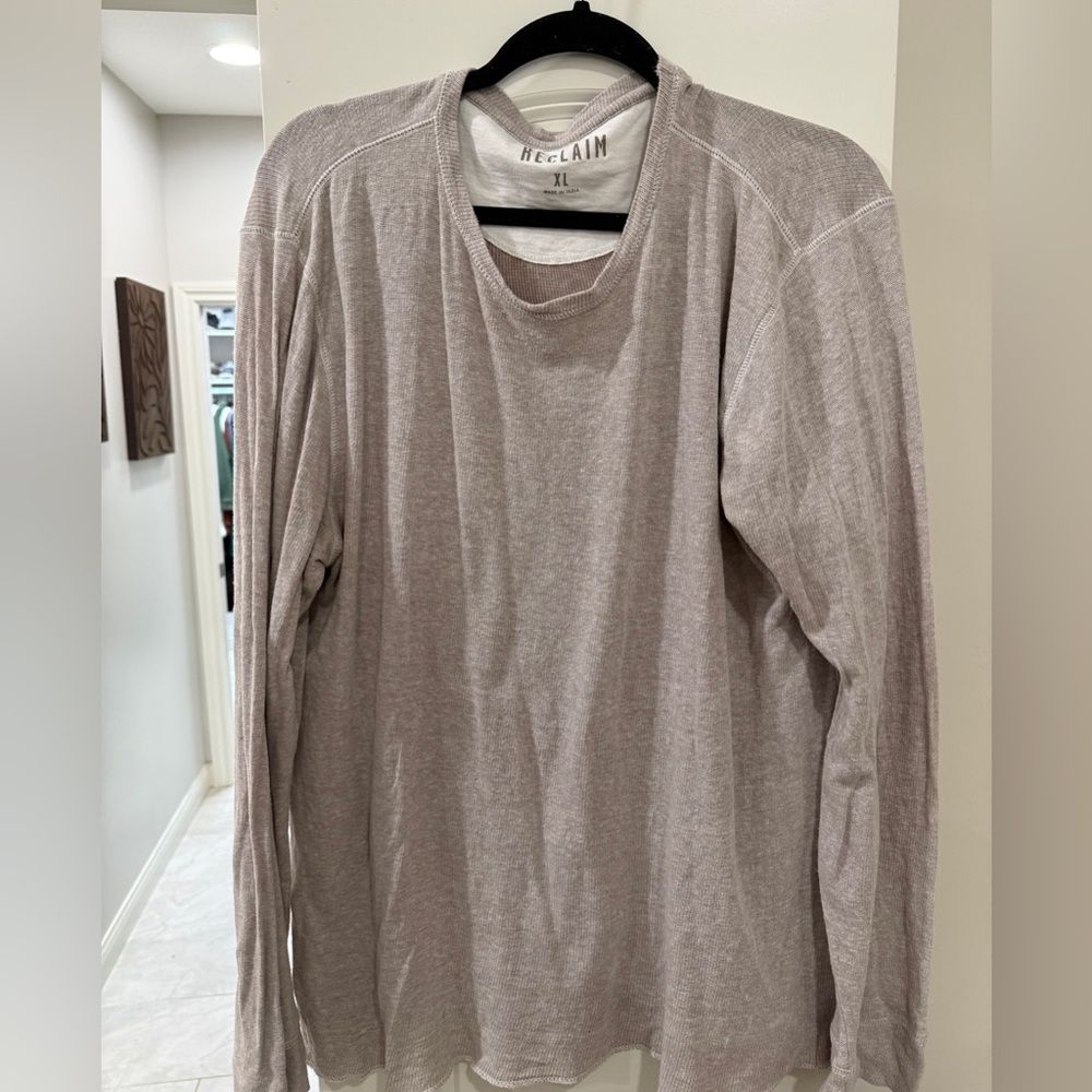 Reclaim Men’s Brown Heathered Thermal Long Sleeved Shirt